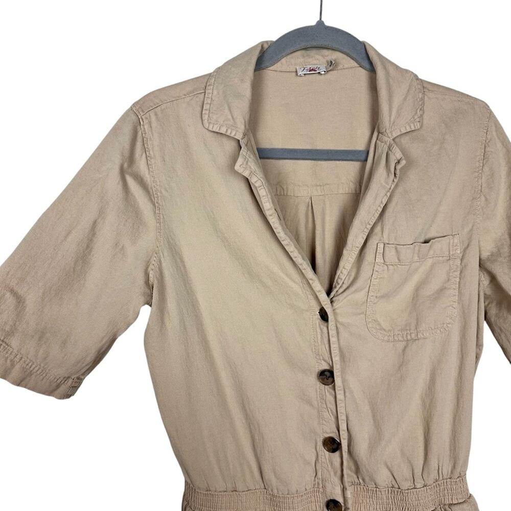 Faherty Arlie Beige Romper Shorts Size Medium - Picture 5 of 11